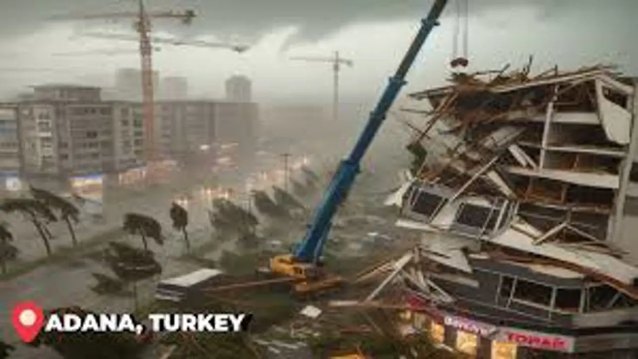 عاصفة مفاجئة تضرب مدينة أضنة وسط حالة من الهلع بين السكان المحليين